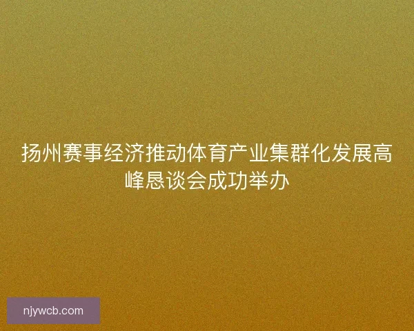 扬州赛事经济推动体育产业集群化发展高峰恳谈会成功举办